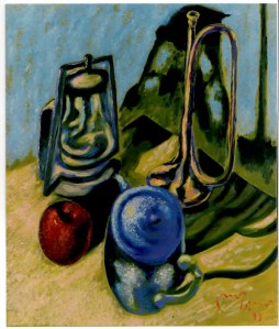 Natura Morta con Tromba 1993 - Olio su tela 60x50