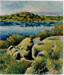 Rocce sul Lago di Albano- 1994 - olio su tela 70x60